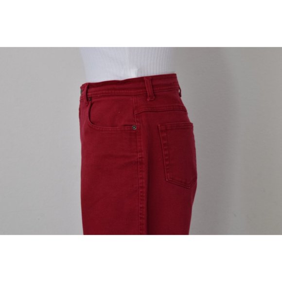 Vintage 90s Red Cotton/lycra Jeans size‎ 10 | 32 waist - Picture 5 of 10